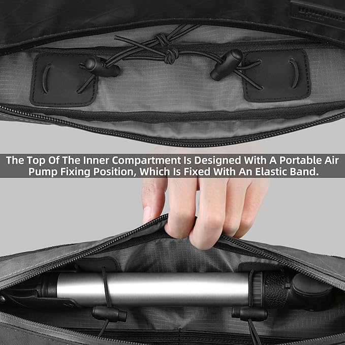 Bike Frame Bag Bike Triangle Bag Bicycle Pouch Under Tube Bag 1.7L with Dual Side Mesh Pockets for MTB Road Bike Cycling Commuting and Outdoor Adventures
