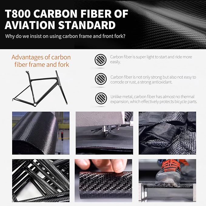 SAVADECK Carbon Road Bike, Windwar5 Carbon Fiber Frame 700C 25C Tire Racing Bicycle with Shimano 105 22 Speed Groupset Ultra-Light Bicycle for Men/Women