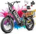 2026 eAhora Juliet Pro 2 EBike - Dual Motor 5400W/1200W 30-43MPH 60V 70Ah 200Mile Long Range Electric Bike for Adults, 20'' Fat Tire Fast Electric Mountain Bike Full Suspension Electric Bicycle