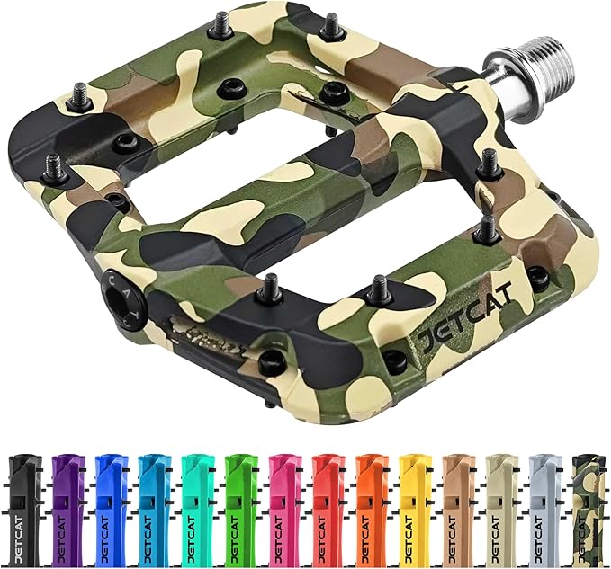 Mountain Bike Pedals Flat - MTB Pedals Flat, Bicycle Pedals for BMX/MTN/Road/Gravel/EBike, BMX Pedals, Platform Pedals, Adults & Kids Bike Replacement Upgrades Parts 9/16
