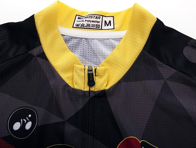 Men Cycling Jersey Skull Bike Short Sleeve Tops Quick-Dry Reflective 3-Pockets S-3XL