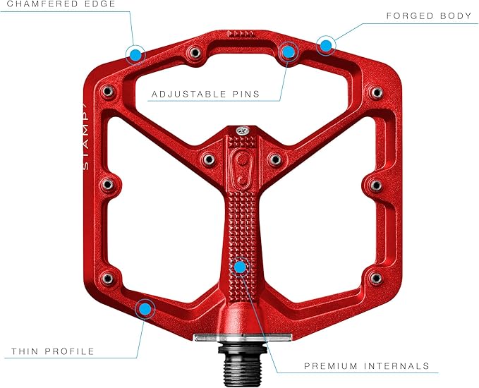 Crankbrothers Stamp Flat MTB Pedals - Size-Specific, Lightweight, Versatile, Durable Bike Pedals