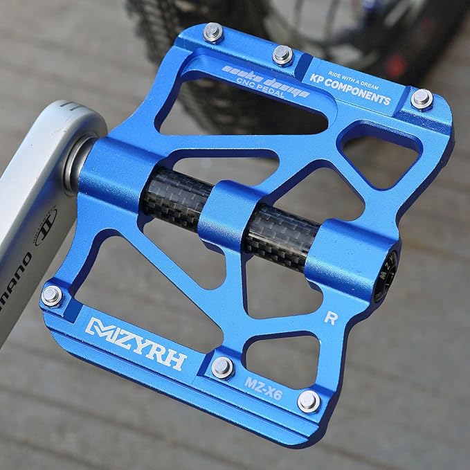 ThinkTop Mountain Bike Pedals MTB BMX Pedals Flats 9/16'' Sealed 3 Bearing Lightweight Aluminum Wider Platform Pedals for Road Bike Bicycle