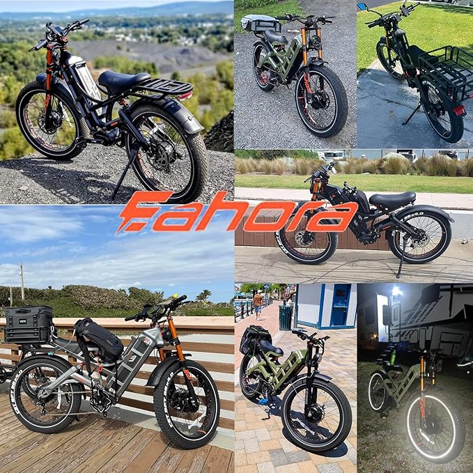 eAhora Romeo Pro 3 Electric Bike - [2026 Latest] 50MPH 5600W Dual Motor 60V 80AH 250Miles Long Range Ebike for Adults, 26" * 4.0 Fat Tire Fast Electric Mountain Bike Full Suspension Off-Road E-Bike