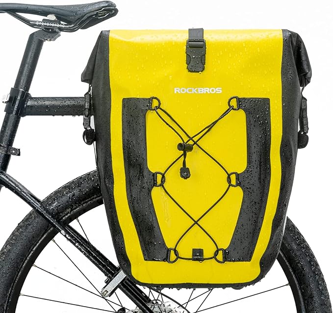 ROCKBROS Bike Panniers Waterproof Bike Rear Rack Bag Max 30L Large Capacity Bike Rear Panniers for Cycling Traveling Commuting 1 Pack
