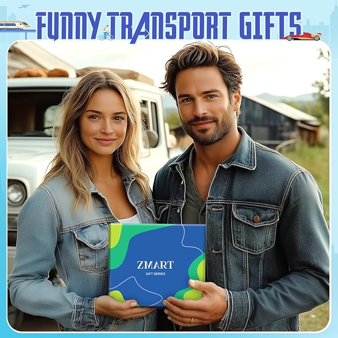 Zmart Transportation Gifts for Adult - Train Race Car Truck Bicycle Motorcycle Socks for Men