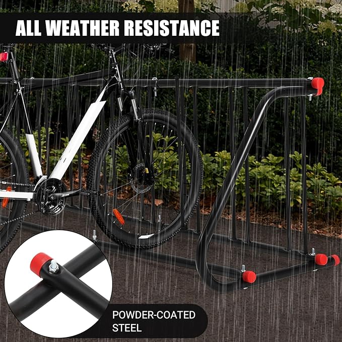 10 Holders Floor Bike Rack,Large Outdoor Bike Rack Commercial,Metal Bicycle Parking Rack Stand Outdoor,Steel Grid Bike Rack Heavy Duty for Garages, Stores, Schools