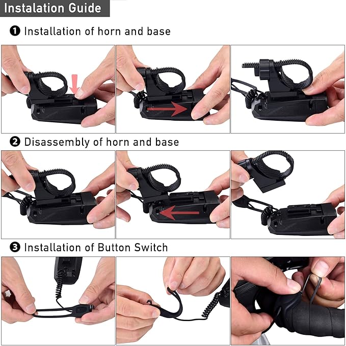 DAWAY A14 110dB Electric Bike Horn - 5 Sound Modes, Loud Bicycle Handlebar Alarm Bell with Free Screwdriver, Ideal Gift for Kids & Adults - Safe & Easy Cycling Alert