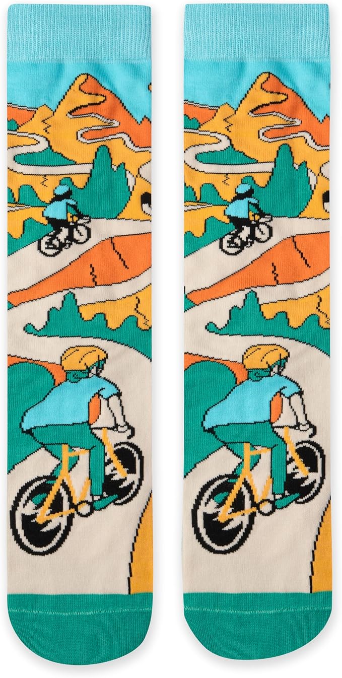 Lavley Bike Socks - Gifts for cyclists and mountain bikers - Fun holiday or birthday gift - Great stocking stuffer