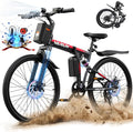 VARUN Folding Electric Bike for Adults - Peak 750W Motor 26" Ebikes, Foldable Electric Bike with 48V Longe Range Battery, Up to 20+MPH 50 Miles, 7-Speed Gears & Dual Hydraulic Suspension