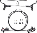 BUCKLOS Zoom HB876E 2-PIN 4 Pistons E-Bike Electric Power Off Hydraulic Disc Brake Set,Left Front 1100mm Right Rear 1850mm Aluminum Alloy Lever with Caliper is/PM Adapter for ebike/MTB Mountain Bike…