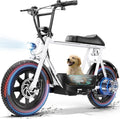 Caroma Peak 1200W/1000W/800W/500W Electric Scooter with Seat,16"/20" Fat Tire Ebike All-Terrain,Max 30Miles&20MPH Electric Scooter Adults,Electric Motorcycle Adults with Storage Basket for Cargo&Pets