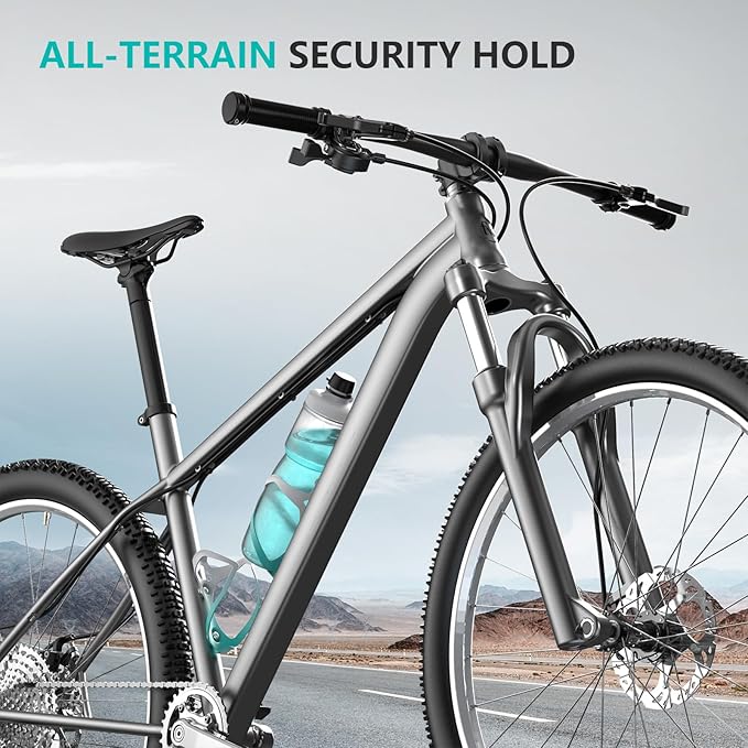 Bike Water Bottle Holder Bicycle Cage for Mountain Road MTB Gravel Adult Bikes Cycling Universal Carrier Rack 2 Pack Aluminum Alloy Ultralight Kettle Drink Accessories Greenish Cyan