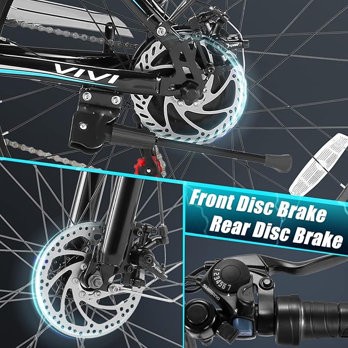 Vivi MT26GUL Electric Bike 26" Step Through Electric Bicycle with Removable 48V 374.4Wh Battery, 750W Peak Motor, 21.7Mph Top Speed, Up to 50 Miles, Cruise Control, 7 Speed, SGS Certified to UL2849
