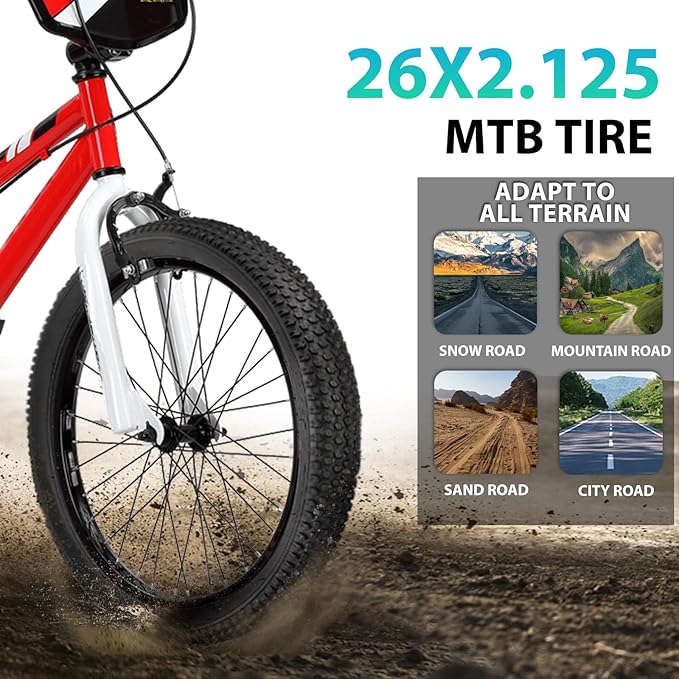 Hycline Mountain Bike Tire: 20/24/26/27.5-inch Folding Replacement High-Performance Wear-Resistant Bicycle Tires for MTB Off-Road Bike