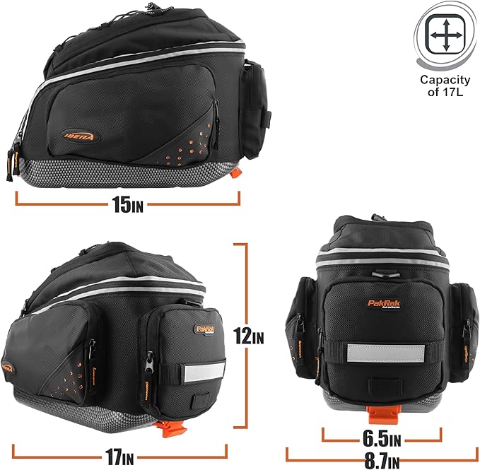 Ibera PakRak Bicycle Seat Post Commuter Rack and Quick-Release Bag