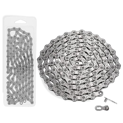 BlueStars 10 Speed Bike Chain 1/2 x 11/128 Inch (116 Links) with Quick Link - Anti-Rust Bicycle Chain - for MTB/Road/Gravel/Cyclocross Bikes - Compatible with Shimano SRAM Campagnolo
