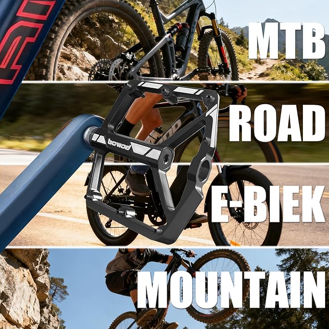 Bike Pedals 9/16" Lightweight Non-Slip Bicycle Platform Pedals - Fits Most Adult Bikes & Mountain Bikes &MTB, Road Bikes and Slip-Resistant Design