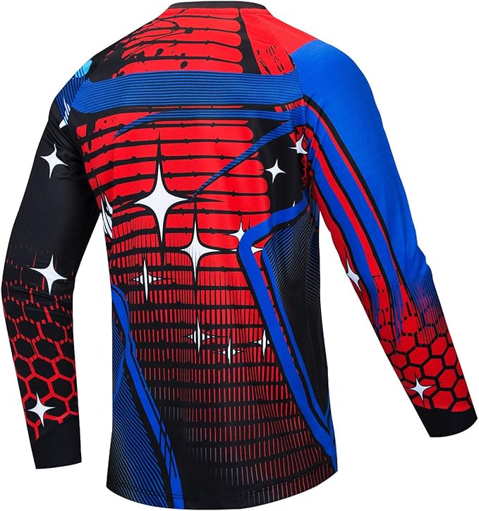 PSPORT Men's Motocross Jersey Long Sleeve Motocross Shirt Men Mountain Dirt Bike Jersey Downhill Riding Racing Clothing Tops