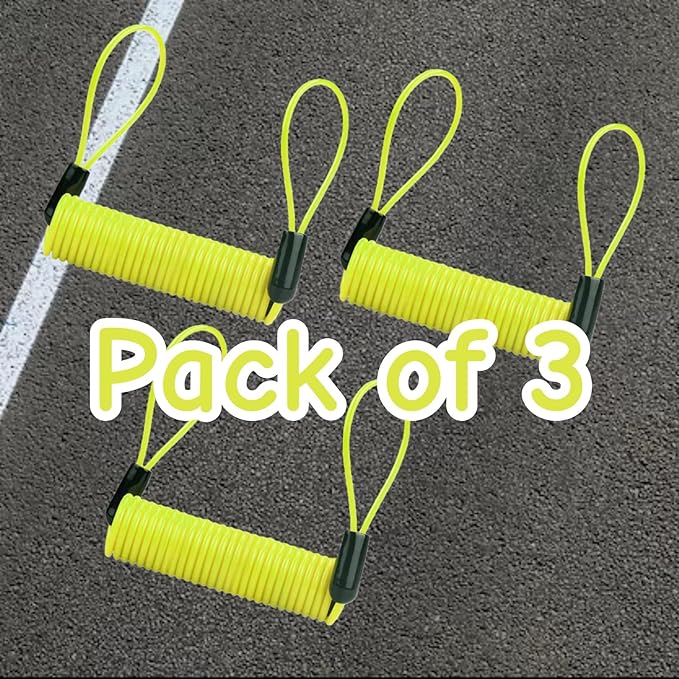 3 PCS Motorcycle Disc Brake Lock Reminder Cable Yellow Bike Helmet Lock Warning Alarm for Motorcycle Bicycle