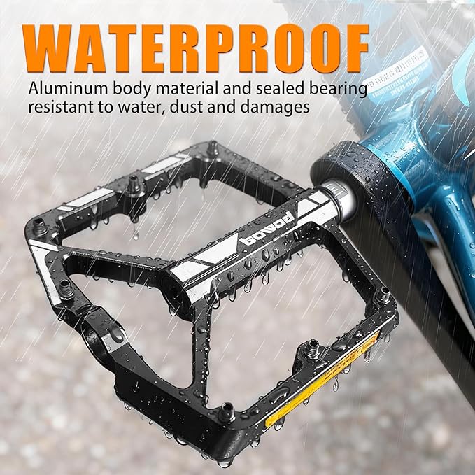 Bike Pedals 9/16" Lightweight Non-Slip Bicycle Platform Pedals - Fits Most Adult Bikes & Mountain Bikes &MTB, Road Bikes and Slip-Resistant Design