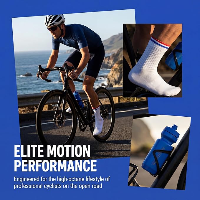 Cycling Socks for Men & Women - 3D Arch Support Compression Bike Socks | Moisture Wicking & Breathable