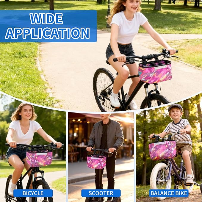 Kids Bike Handlebar Bag, Waterproof Bicycle Bags for Handlebars with Reflective Safety Straps, Multifunctional Cycling Front Pouch, Bike Crossbar Tool Storage Bag forBoys, Girls