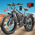 8000W Peak EBike for Adults, 34Ah 58V Max-Output 1856Wh Dual Motor Electric Bike, 47MPH Fast Ebike,Up to 105Miles 24" x4.0 Fat Tire E Bike,Full-Suspension Mountain E-Bike for Sand Snow Beach