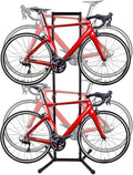 BISupply Stand Up Bike Rack Garage Floor Stand - 4 Bicycle Free Standing Bike Rack for Garage Floor - Vertical Home Bike Rack Stand for 160 lb Mountain Bikes, Beach Cycle, or Fat Tire Bikes Storage