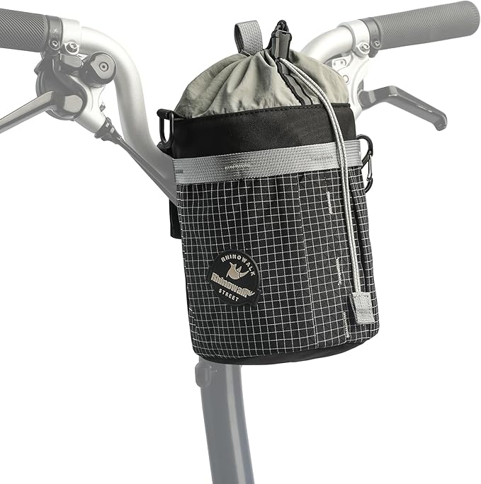 Rhinowalk Bike Handlebar Bag Bicycle Front Bag Shoulder Bag Storage Bag with Shoulder Strap for Road Mountain Bike Cycling Travel (Black-2)