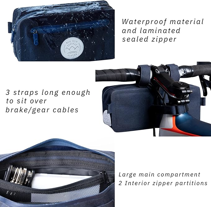 Bike Handlebar Bag | Bicycle Front Bag | Bike Frame Bag | Shoulder Bag | Waterproof Lightweight Storage for Biking, Cycling, and Scooters | Designer Bike Accessories and Mountain Bike Accessories