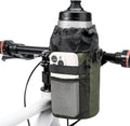 WOTOW Bike Water Bottle Holder- Insulated Bicycle Cup Holder with Shoulder Strap, Bike Drink Holder with Phone Storage for Adult Kids, Handlebar Cycling Water Bottle Cage for Mountain Touring (Large)