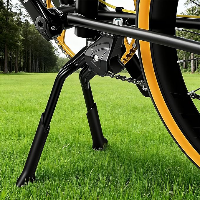Bike Stand for 24"-28" - Adjustable & Foldable Bike Kickstand with Stable Double Leg & Chain Protection - Easy to Mount Kickstand for Adult Bike - Durable Design for Trekking & Mountain Bike