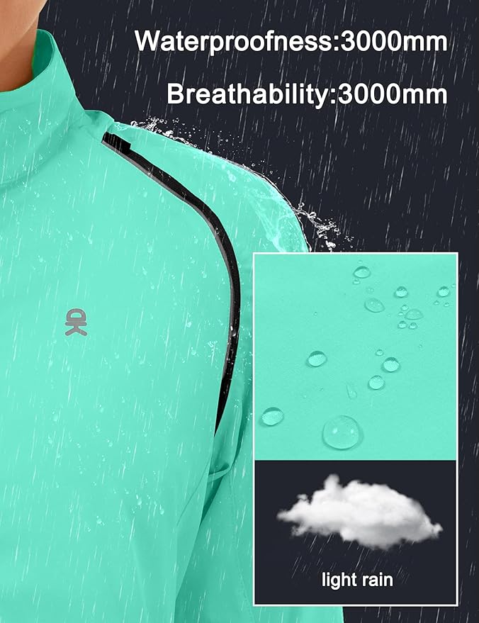Little Donkey Andy Women's Lightweight Waterproof Cycling Jacket with Removable Sleeves for Biking Running Golf