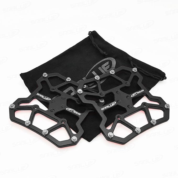SABLUE Universal Clipless to Platform Adapters Cleats Pedal for SPD Shimano Speedplay Bike Cycle (L-Black)