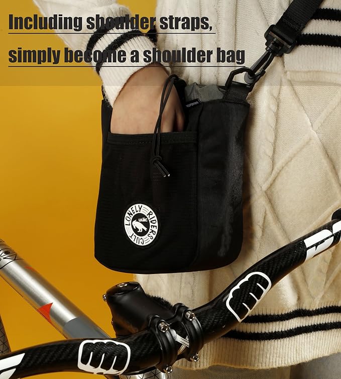 Bike Cup Holder,Bike Stem Bag,Bike Water Bottle Holder,Bike Handlebar Bag,Waterproof Bicycle Frame Bag,Bike Bags for Bicycles,Bike Feed Bag,Bike Snack Bag(Large blue)