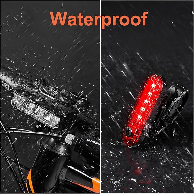 Bike Light Set for Night Riding,Bright LED Bicycle Light High Beam Low Beam,USB Rechargeable Bicycle Headlight Set,Waterproof Bike Headlight and Taillight for Adult Kid Mountain
