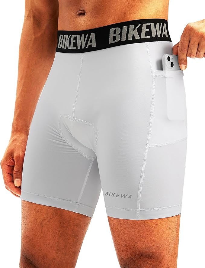 Men's 4D Padded Bike Shorts Cycling Underwear Biking Bicycle Padding Shorts for Men Side Pockets