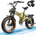 2000W/3000W Peak Motor Electric Bike for Adults, 48V/52V 25AH/30AH Battery Full Suspension Foldable Ebike, 20"x4.0" Fat Tires 35MPH Dirt Bike, 100/120 Miles Hydraulic Brake Magnesium Alloy Motorcycle