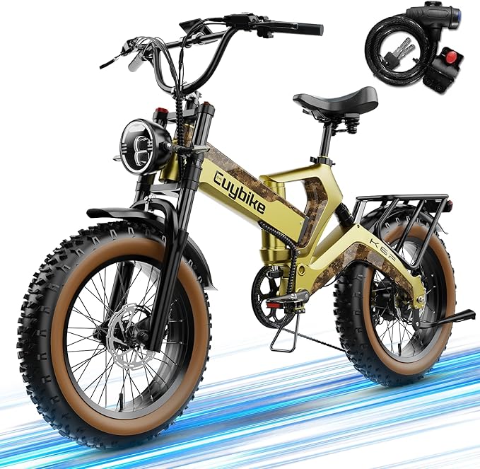 2000W/3000W Peak Motor Electric Bike for Adults, 48V/52V 25AH/30AH Battery Full Suspension Foldable Ebike, 20"x4.0" Fat Tires 35MPH Dirt Bike, 100/120 Miles Hydraulic Brake Magnesium Alloy Motorcycle