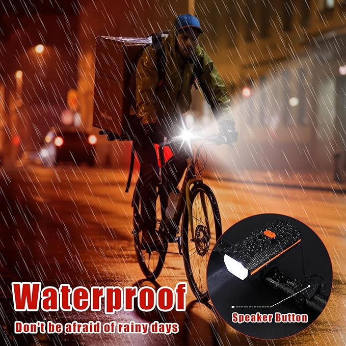 Hanaive 4 Sets Bright LED Bike Light Set USB Rechargeable Bicycle Front Headlight Back Taillight Waterproof Bicycle Light Cycling Accessories for Men Women Night Road Mountain Riding