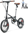 1-Second Quick Fold Bike: 16 Inch Adult Folding Bicycle, Lightweight 33lbs & 95% Pre-Assembled, 7-Speed Commuter Bike, Ultimate Space-Saver for City Travel