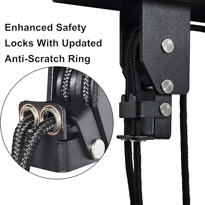 Kayak Hoist, Heavy Duty Kayak Pulley System for Garage Ceiling, Hold Up to 150 lbs Capacity, Canoe Garage Lift Storage System, Fit 10-18 Foot Ceilings, Black