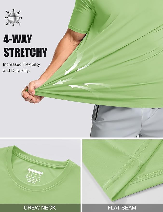 MAGCOMSEN Men's Short Sleeve UPF 50+ T-Shirt Quick Dry Workout Athletic Running Swim Tops Tee Rash Guard Performance Shirts