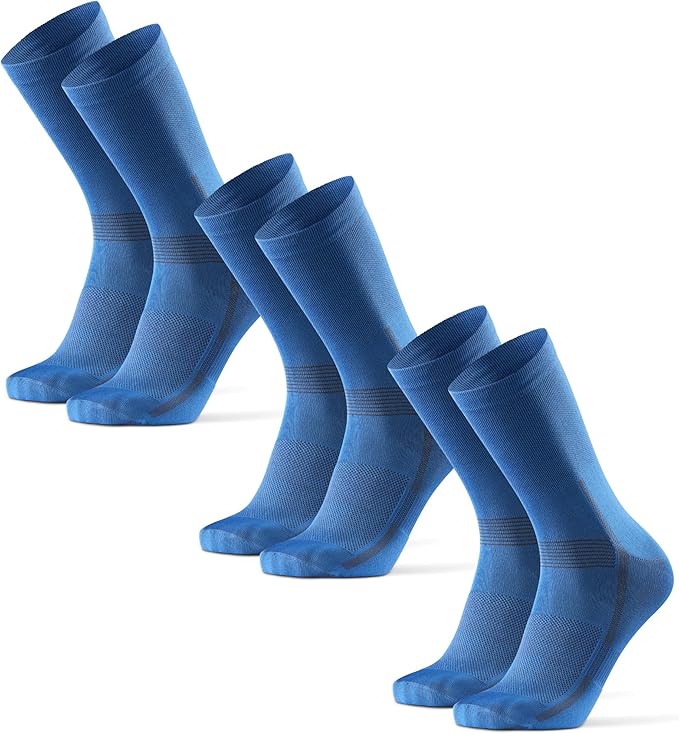DANISH ENDURANCE Cycling Socks, Crew Length, Breathable, Cushioned, Biking Socks for Men & Women, 3 & 5-Pack