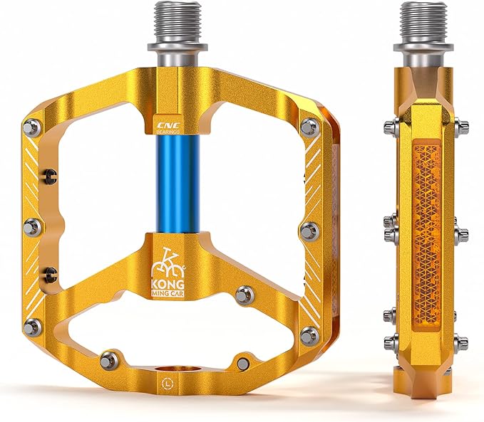Mountain Bike Pedals with 3 Seal Bearing - 9/16" MTB Pedals Platform Lightweight - Non-Slip Bicycle Pedals for BMX MTB