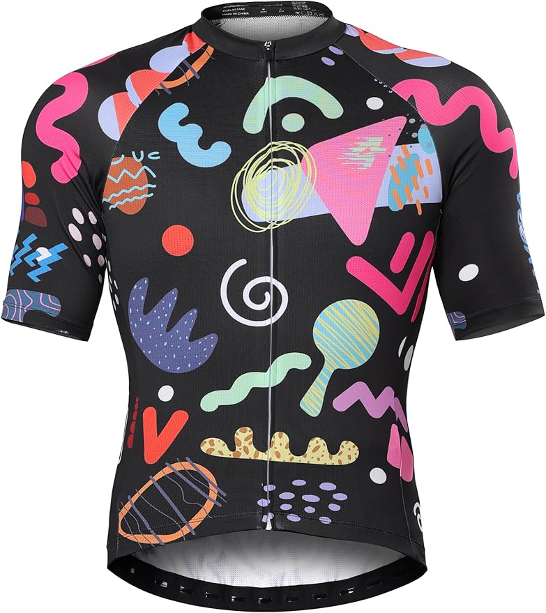LAMEDA Men's Cycling Jersey Breathable Lightweight Bike Jersey for Men Cycling Short Sleeve Elastic Road Bike Shirt