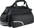 Bike Rack Bag,20L Large Capacity Waterproof PVC Bicycle Pannier Saddle Bag with Multiple Foldable Pockets for Rear Rack, Commuter Travel Outdoor Cycling Road Mountain Ebike,Reflective Strips, Black