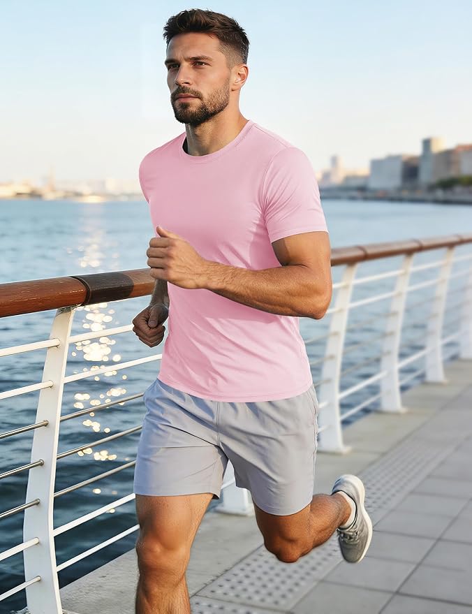 MAGCOMSEN Men's Short Sleeve UPF 50+ T-Shirt Quick Dry Workout Athletic Running Swim Tops Tee Rash Guard Performance Shirts