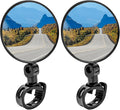 Bike Mirror Handlebar Mount 2 Pack, 360° Adjustable Convex Bicycle Mirror, 4.7'' Wide Angle Rear View Cycling Mirror, Quick Clamp Fits Up to 32mm Handlebars for Mountain Road Bike & E-Bike